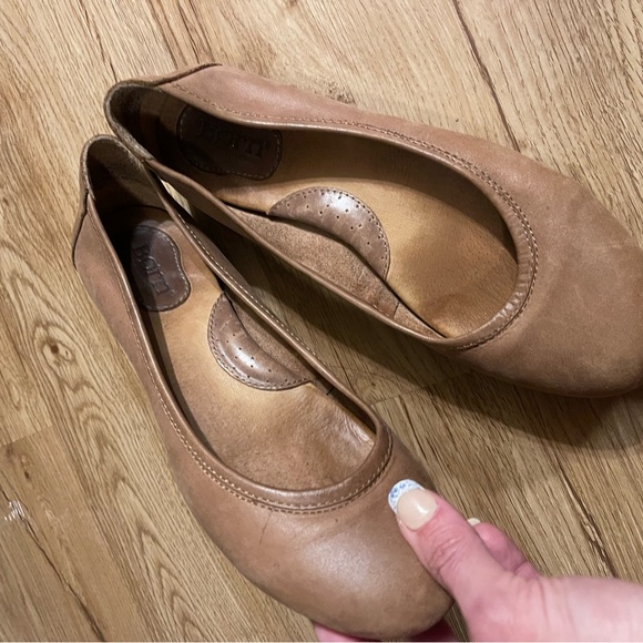 Born Julianna Mid Brown Leather Ballet Slides - Picture 6 of 16